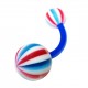 Belly Bar Navel Button Ring with Red/Blue Beach Balls