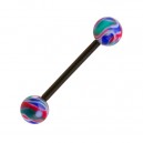 Red/Green/Blue Vortex Flexible Tongue Barbell Ring