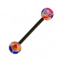 Yellow/Blue/Red Vortex Flexible Tongue Barbell Ring