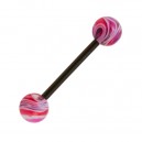 Pink/Purple Vortex Flexible Tongue Barbell Ring
