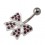 Purple Strass 925 Sterling Silver Bowtie Belly Button Ring