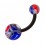 Blue/Red Vortex Bio-Flexible Navel Belly Button Ring