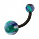 Green/Blue Vortex Bio-Flexible Belly Bar Navel Button Ring