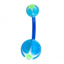 Piercing Ombligo Bioflex Estrella & Flor Azul / Verde barato