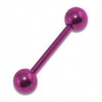 Pink Anodized Straight Bar Eyebrow Barbell w/ Balls