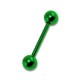Piercing Arcade Droit Anodisé Vert Boules