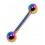 Piercing Arcade Droit Anodisé Multicolore Boules