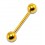 Gold Anodized Eyebrow Straight Barbell w/ Balls