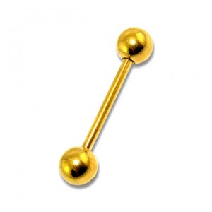 Piercing Arcade Droit Anodisé Doré Boules