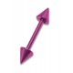 Pink Anodized Straight Bar Eyebrow Barbell w/ Spikes