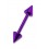 Purple Anodized Straight Barbell w/ Spikes