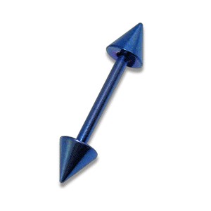 Piercing Ceja Derecho barato Anodizado Azul Spikes