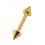 Gold Anodized Eyebrow Straight Barbell w/ Spikes