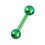 Titanium Green Anodized Straight Eyebrow Barbell w/ Two Balls