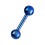 Titanium Navy Blue Anodized Straight Eyebrow Barbell w/ Two Balls