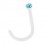 White Flexible Bioflex Nose Ring w/ Turquoise Strass