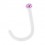 White Flexible Bioflex Nose Ring w/ Pink Strass