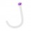 White Flexible Bioflex Nose Ring w/ Purple Strass