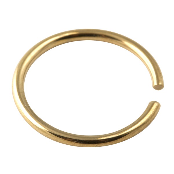 Piercing anneau segment clipsable acier chirurgical doré