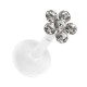 White 6 Strass Flower Bioflex Push-fit Bar Stud Piercing