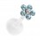 Piercing Stud Bioflex Push-Fit Fleur 6 Strass Turquoise