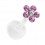 Pink 6 Strass Flower Bioflex Push-fit Stud Piercing