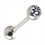 Surgical Steel Tongue Barbell w/ Black/White Buddhist Aum