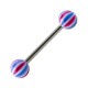Blue/Red Beach Ball 316L SS Tongue Barbell Ring