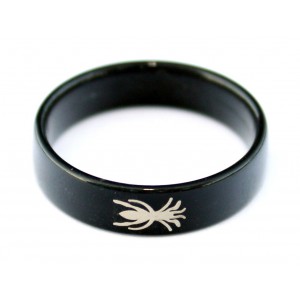 Black & UV Reactive Acrylic Ring w/ Insect Logo