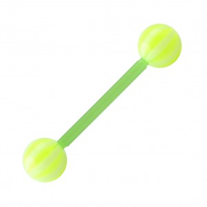 Light Green/White Bicolor Bioflex Tongue Barbell Ring