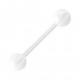 White/Transparent Bicolor Bioflex Tongue Barbell Ring