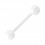 Barbell Bioflex Pour Piercing De Langue - Barre Plastique Flexible 1.6x16mm, Boule 6mm, Blanc