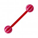 Red/White Bicolor Bioflex Tongue Barbell Ring