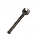 Gerader Nasenpiercing-Pin Stahl 316L Blackline Kugel Strass Wei&szlig;