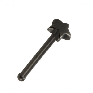 Gerader Nasenpiercing-Pin Stahl 316L Blackline Stern