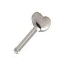 316L SS Straight Nose Pin Bone Bar with Simple Heart Top