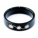 Black & UV Reactive Acrylic Ring w/ 3 Stars Logo