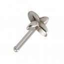 316L SS Straight Nose Pin Bone Bar with Flower Top