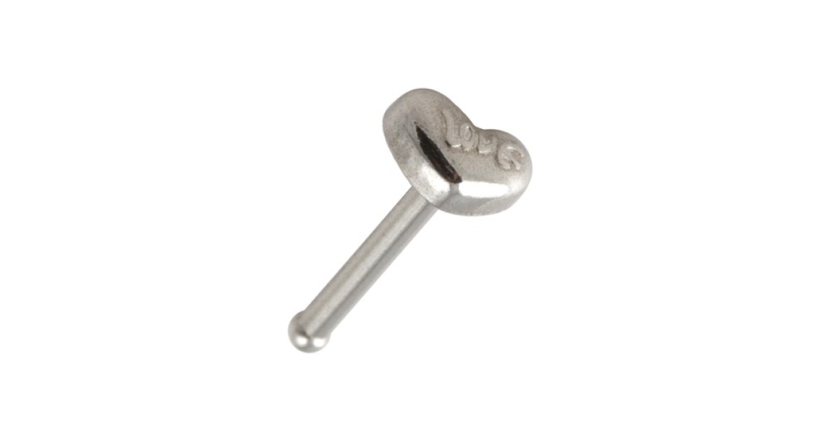 Piercing Pour Nez En Forme De Cœur En Acier Chirurgical 0.8mm (20G) - Neuf Avec Étiquettes
