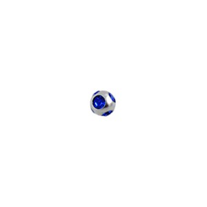 Bola de Piercing decorado con 5 Strass Azuls Oscuro