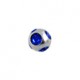 Bola de Piercing decorado con 5 Strass Azuls Oscuro