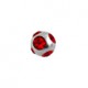 Bola de Piercing decorado con 5 Strass Rojos