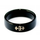Black & UV Reactive Acrylic Ring w/ Cross Logo