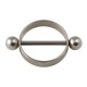 G23 Titanium Nipple Rounder Piercing w/ Balls
