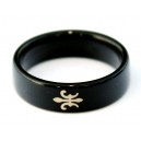 Black & UV Reactive Acrylic Ring w/ Fleur-de-lis Logo