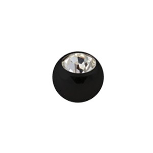 Only Piercing Replacement Black Ball with White Strass