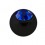 Bola de Piercing Negro Sólo con Strass Azul Oscuro