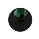 Only Piercing Replacement Black Ball with Dark Green Strass