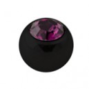 Only Piercing Replacement Black Ball with Purple Strass