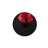 Only Piercing Replacement Black Ball with Red Strass